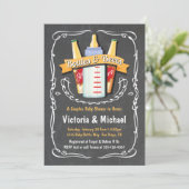 ベビーボトルとビアーベビーシャワーシャルボード 招待状 (スタンド正面)