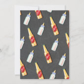 ベビーボトルとビアーベビーシャワーシャルボード 招待状 (裏面)