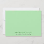 ベビーボトルグリーンベビーシャワー招待状 招待状 (裏面)