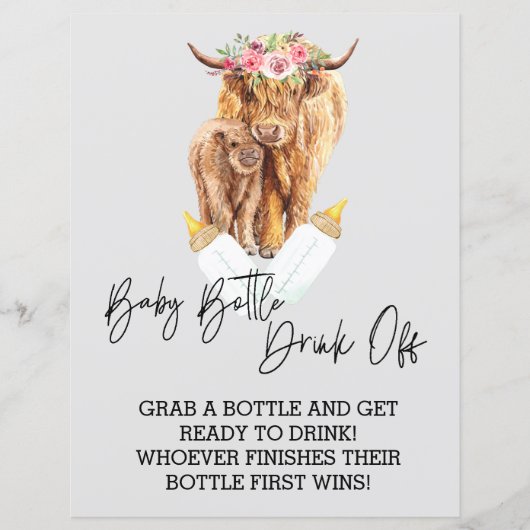 ベビーボトルドリンクオフゲームシャワーハイランド牛 (正面)