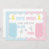 ベビーボトル性別が投票表記号を明らかにする 招待状 (正面/裏面)