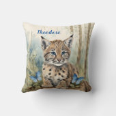 ベビーボブキャットボーイパーソナライズされた クッション (裏面)