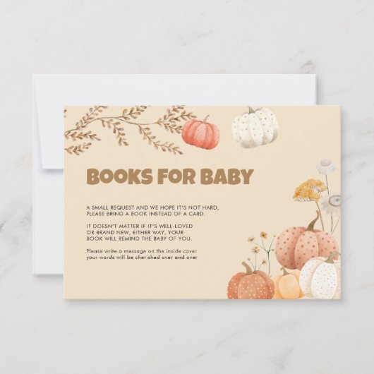 ベビーボホカンプキンベビーシャワー用の本 ノートカード (正面)