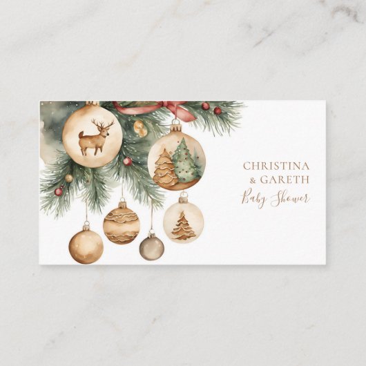 ベビーボホクリスマスベビーシャワー用の本 エンクロージャーカード (裏面)