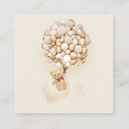 ベビーボホベアテーマベビーシャワー用の本 エンクロージャーカード (裏面)