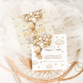 ベビーボホベアテーマベビーシャワー用の本 エンクロージャーカード