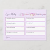 ベビーボホマザーズ賛美の赤ちゃんシャワーのご希望 アドバイスカード (裏面)