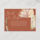 ベビーボホー葉テラコッタベビーシャワー用の本 エンクロージャーカード (正面)