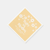 ベビーボホ開花デイジーイエローベイビーシャワー スタンダードカクテルナプキン (角)