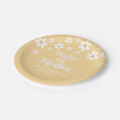 ベビーボホ開花デイジーイエローベイビーシャワー ペーパープレート (アングル)