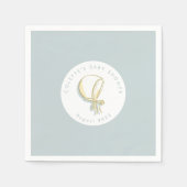 ベビーボンネットベビーシャワーブルー スタンダードカクテルナプキン (正面)