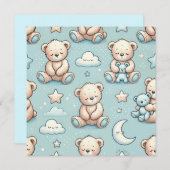 ベビーボーイおめでとう 招待状 (正面/裏面)