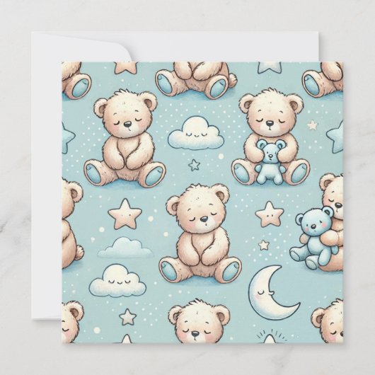 ベビーボーイお知らせ 招待状 (正面)