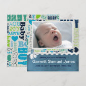 ベビーボーイお知らせ 案内状 (正面/裏面)
