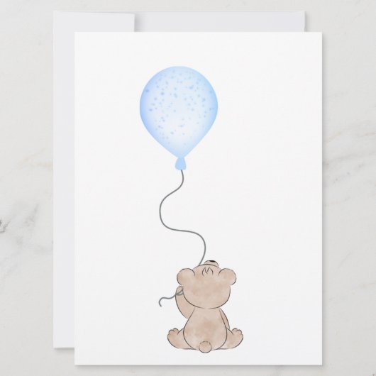 ベビーボーイシャワー モダンフレーム 招待状 (裏面)