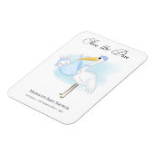 ベビーボーイ ストーク ブルー シャワー 日程お知らせ マグネット (左側)