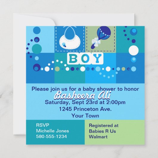 ベビーボーイ 招待状 (裏面)