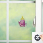 ベビーボード上の女の子のための可愛いミルクボトル ウィンドウサイン (ホーム)