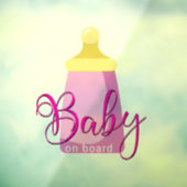 ベビーボード上の女の子のための可愛いミルクボトル ウィンドウサイン (シート3)