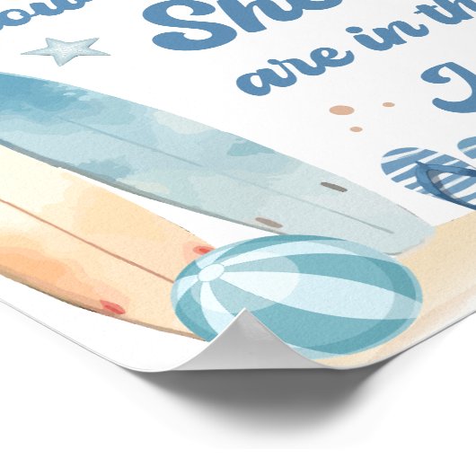 ベビーボード上の赤ちゃんシャワー数を推測 ポスター (角)