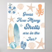 ベビーボード上の赤ちゃんシャワー数を推測 ポスター (正面)