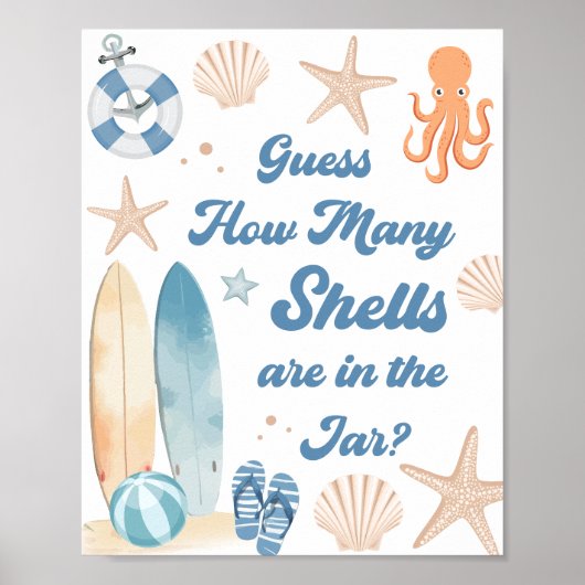 ベビーボード上の赤ちゃんシャワー数を推測 ポスター (正面)