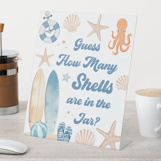 ベビーボード上の赤ちゃんシャワー数を推測 台座サイン (インサイチュ)