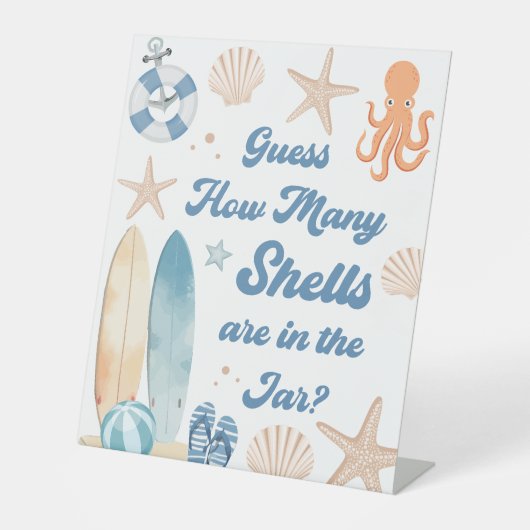 ベビーボード上の赤ちゃんシャワー数を推測 台座サイン (正面)