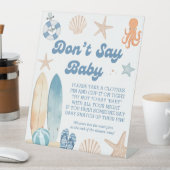 ベビーボード上の赤ちゃんシャワー言わないベビーゲーム 台座サイン (インサイチュ)