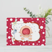 ベビーボーリングおもしろいニュートラルベビーシャワー 招待状 (スタンド正面)