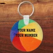ベビーボールキーチェーンIDラベルお名前&番号 キーホルダー (正面)