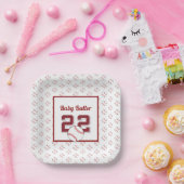 ベビーボール赤と白ー ペーパープレート (パーティー)