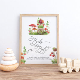 ベビーポスター用水彩野生キノコの本 ポスター