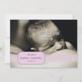 ベビーポニーと蝶の少女誕生発表 案内状 (裏面)