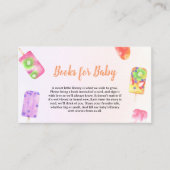 ベビーポプシクル水彩赤ちゃんシャワー用の本 エンクロージャーカード (正面)