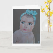 ベビーポートレート絵を描ズバイアルフレッドキツネ カード (黄色い花)