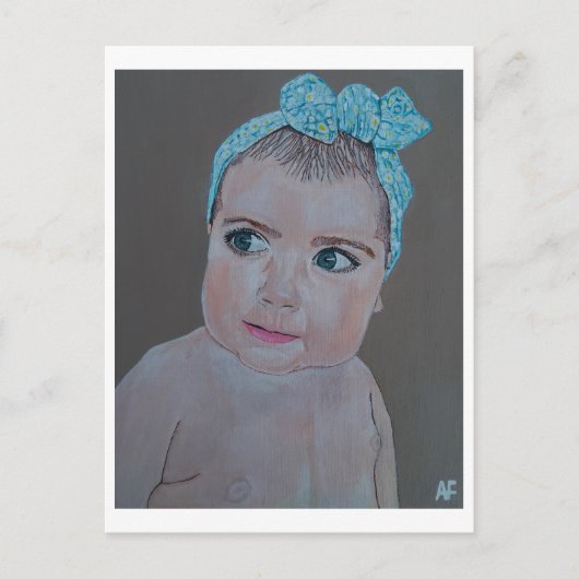 ベビーポートレート絵を描ズバイアルフレッドキツネ ポストカード (正面)