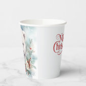 ベビーポーラベアカスタム文字ホリデーまたはクリスマス 紙コップ (左)