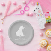 ベビーポーラベアキュブグレイ冬ベビーシャワー ペーパープレート (パーティー)
