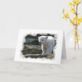 ベビーポーラーベアのグリーティングカード カード (黄色い花)