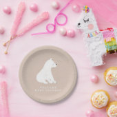 ベビーポーラーベアーキューブピンクウィンターベビーシャワー ペーパープレート (パーティー)