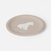 ベビーポーラーベアーキューブピンクウィンターベビーシャワー ペーパープレート (アングル)