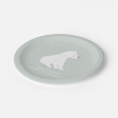 ベビーポーラーベアーキューブブルーウィンターベビーシャワー ペーパープレート (アングル)