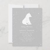 ベビーポーラーベアーグレイベビーシャワー 招待状 (正面)