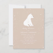 ベビーポーラーベアーピンク赤ちゃんシャワー 招待状 (正面)