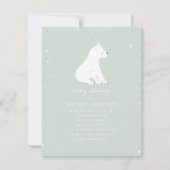 ベビーポーラーベアーブルーベビーシャワー 招待状 (正面)