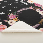 ベビーマイルストパーソナライズされたーンネームシャワーガールギフト シェルパブランケット (3/4)