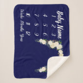 ベビーマイルストーンパーソナライズされた一括中立ギフト シェルパブランケット (正面)