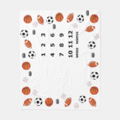 ベビーマイルストーンブランケットスポーツデザイン フリースブランケット (正面)