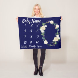 ベビーマイルストーンブランケットパーソナライズされたシャワーギフト フリースブランケット